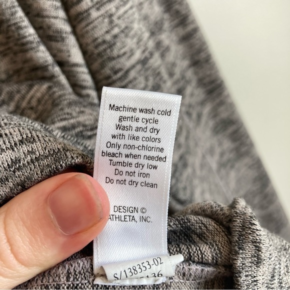 Athleta Gray Heathered Knit Cowl Hooded Sweatshirt L - Picture 7 of 12